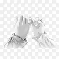 素描勾手指拉勾手势-空若网 素描勾手指拉勾手势-空若网