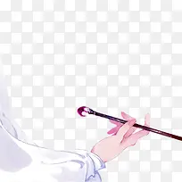 水彩画画手手拿画笔装饰图案-空若网 水彩画画手手拿画笔装饰图案-空若网