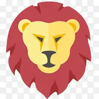 利奥狮子Flat-Zodiac-icons-空若网 利奥狮子Flat-Zodiac-icons-空若网