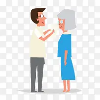 矢量卡通扁平化老人看病png-空若网 矢量卡通扁平化老人看病png-空若网