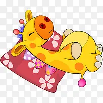 卡通可爱睡觉的长颈鹿矢量图-空若网 卡通可爱睡觉的长颈鹿矢量图-空若网