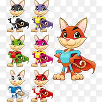 可爱的卡通动物矢量素材-空若网 可爱的卡通动物矢量素材-空若网