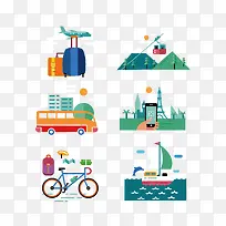 矢量扁平化旅游元素-空若网 矢量扁平化旅游元素-空若网