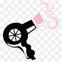 黑色吹风机手绘-空若网 黑色吹风机手绘-空若网