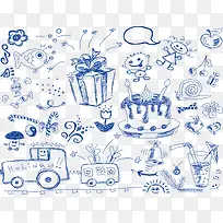 手绘生日元素-空若网 手绘生日元素-空若网