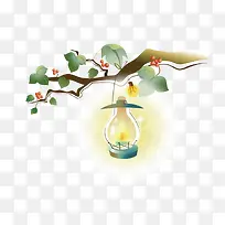 挂在树枝上的灯-空若网 挂在树枝上的灯-空若网