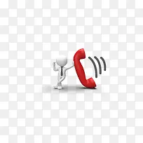 白色小人打电话-空若网 白色小人打电话-空若网