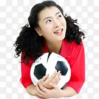红色时尚运动服足球女孩-空若网 红色时尚运动服足球女孩-空若网