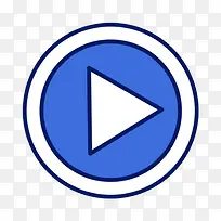 简约蓝色播放按钮设计-空若网 简约蓝色播放按钮设计-空若网