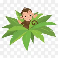 绿叶猴子PNG下载-空若网 绿叶猴子PNG下载-空若网