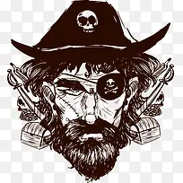 手绘海盗船长-空若网 手绘海盗船长-空若网