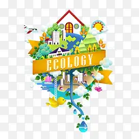 绿色手绘农场插画-空若网 绿色手绘农场插画-空若网