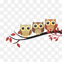 卡通站在树枝上的猫头鹰-空若网 卡通站在树枝上的猫头鹰-空若网