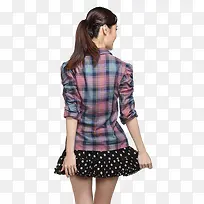 格子衬衫美女背影-空若网 格子衬衫美女背影-空若网