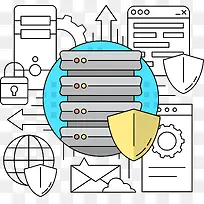 矢量手绘网络安全-空若网 矢量手绘网络安全-空若网