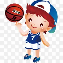手绘可爱打篮球的男生-空若网 手绘可爱打篮球的男生-空若网