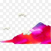 水彩青山云彩-空若网 水彩青山云彩-空若网