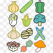 超全彩色简笔画蔬菜食物图案-空若网 超全彩色简笔画蔬菜食物图案-空若网