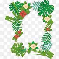 绿色夏日植物边框-空若网 绿色夏日植物边框-空若网