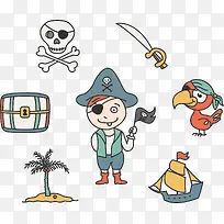 矢量手绘卡通海盗-空若网 矢量手绘卡通海盗-空若网