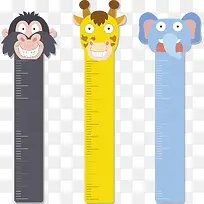 矢量卡通动物刻度尺素材文具-空若网 矢量卡通动物刻度尺素材文具-空若网