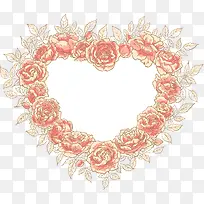 心形玫瑰花边框-空若网 心形玫瑰花边框-空若网