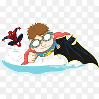 卡通英雄超人蝙蝠侠蜘蛛侠矢量图-空若网 卡通英雄超人蝙蝠侠蜘蛛侠矢量图-空若网