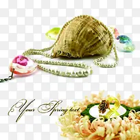 粉红菊花和小饰物-空若网 粉红菊花和小饰物-空若网