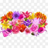 彩色花簇图案-空若网 彩色花簇图案-空若网