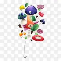 卡通彩色小蘑菇-空若网 卡通彩色小蘑菇-空若网