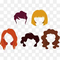 矢量图多彩多样的假发-空若网 矢量图多彩多样的假发-空若网