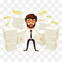 手绘卡通工作狂-空若网 手绘卡通工作狂-空若网