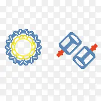 矢量扁平化蓝色脚踏板-空若网 矢量扁平化蓝色脚踏板-空若网
