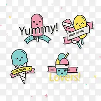卡通可爱冰激凌标签-空若网 卡通可爱冰激凌标签-空若网