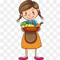 端着蔬菜的女孩-空若网 端着蔬菜的女孩-空若网