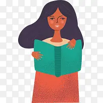 手绘卡通读书人物设计元素-空若网 手绘卡通读书人物设计元素-空若网