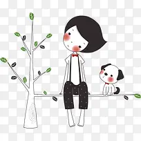 坐在树枝上的男孩-空若网 坐在树枝上的男孩-空若网