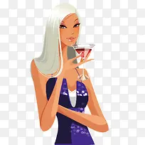 端着红酒的迪厅女孩-空若网 端着红酒的迪厅女孩-空若网