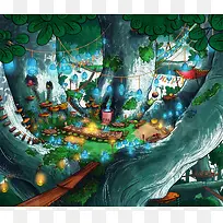 卡通手绘森林世界场景-空若网 卡通手绘森林世界场景-空若网