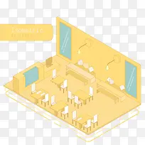 矢量餐厅内部场景-空若网 矢量餐厅内部场景-空若网