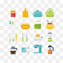 厨房生活用品图标场景设计-空若网 厨房生活用品图标场景设计-空若网