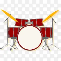 红色扁平化架子鼓-空若网 红色扁平化架子鼓-空若网