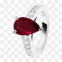 产品实物红色单科碎钻红宝石戒指-空若网 产品实物红色单科碎钻红宝石戒指-空若网
