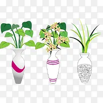 手绘花瓶装饰物矢量图-空若网 手绘花瓶装饰物矢量图-空若网