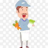 矢量手绘蔬菜售卖员-空若网 矢量手绘蔬菜售卖员-空若网