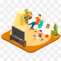 和家人一起看电视-空若网 和家人一起看电视-空若网