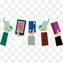 矢量手拿手机-空若网 矢量手拿手机-空若网