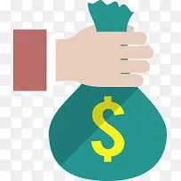 扁平化手拿钱袋-空若网 扁平化手拿钱袋-空若网