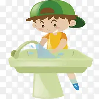矢量儿童洗手素材-空若网 矢量儿童洗手素材-空若网