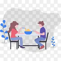 扁平约会插画装饰-空若网 扁平约会插画装饰-空若网